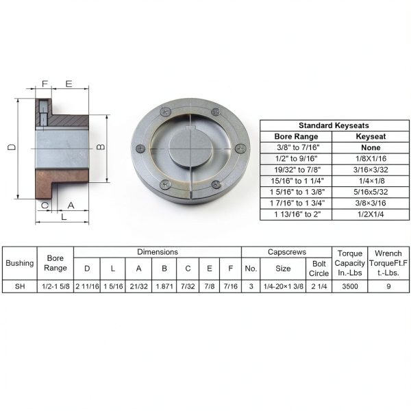 Saelno Quick Disconnect Bushing ASTM 1045 1 Inch Shaft-5