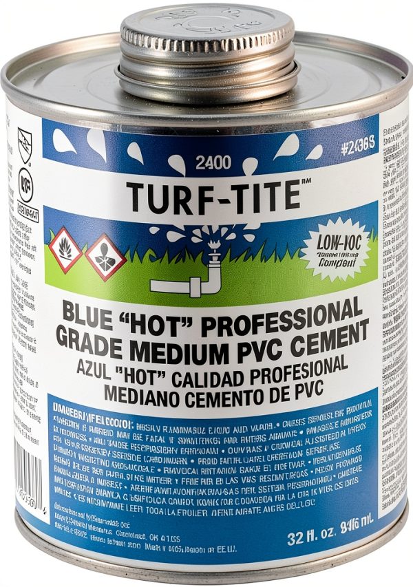 Oatey 2436S Blue PVC Solvent Cement 32 oz Fast Set Pipe Adhesive-0
