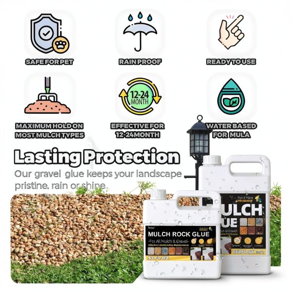 Mulch Rock Glue Spray by tenee mulch – Long‑Lasting Water‑Resistant-5