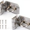 Door Hasp Latch Lock Piutouyar 2Pcs 90° Stainless Steel Duty Silver-0
