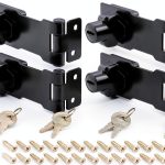 Kyuionty 4 Pcs Keyed Hasp Locks 4 Inch Black Metal Safety Hasps-0