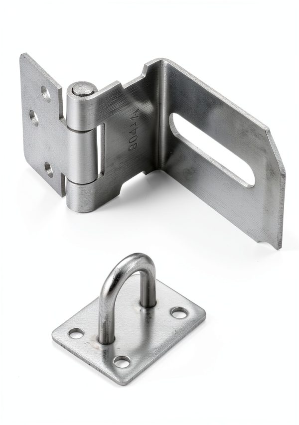 Door Hasp Latch Lock Piutouyar 2Pcs 90° Stainless Steel Duty Silver-1