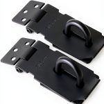 Padlock Latch Lock Axuansor 3 Inch Steel Black Hasps 2 Pack-0