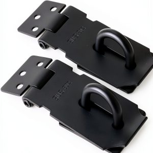 Padlock Latch Lock Axuansor 3 Inch Steel Black Hasps 2 Pack-0