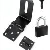 4 Inch 90° Padlock Hasps qiwuhai Stainless Steel Latch Lock with Keys-1