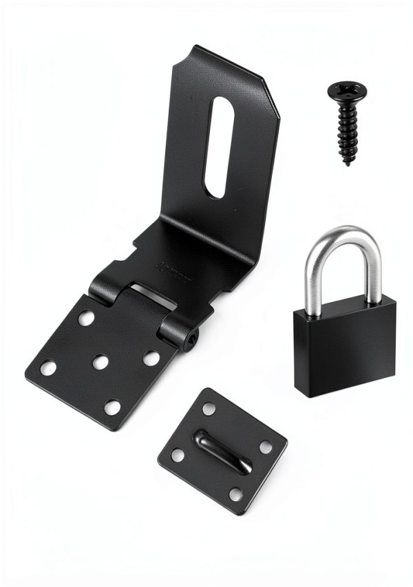 4 Inch 90° Padlock Hasps qiwuhai Stainless Steel Latch Lock with Keys-1