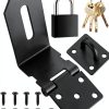 4 Inch 90° Padlock Hasps qiwuhai Stainless Steel Latch Lock with Keys-0