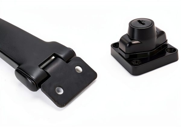 Kyuionty 4 Pcs Keyed Hasp Locks 4 Inch Black Metal Safety Hasps-3