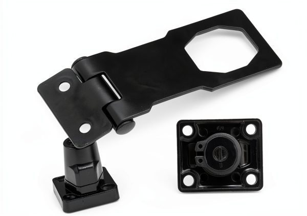 Kyuionty 4 Pcs Keyed Hasp Locks 4 Inch Black Metal Safety Hasps-1