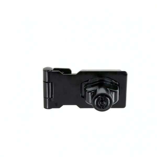 2 Packs 2.5 Inch Hasp Lock With Keys, Stainless Steel Latch, Twist Knob Keyed Locking for Cabinet Small Door, Flat Black-4