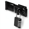 4-1/2" Swivel Staple Safety Hasps, Gate Door Hasp Latches Safety Packlock Clasp Locking with Twist Knob for Fence, Gate, Cabinet, Black, 2 Pack-5