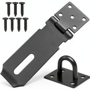 Padlock Hasp 4 Inch Stainless Steel Black Door Hasp by Eruinfang-0