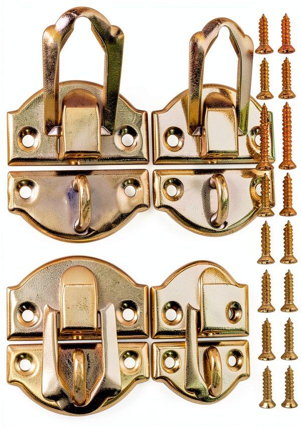 Antique Decorative Hasp Jewelry Box Latch by SDTC Tech 8 Pack Gold-0