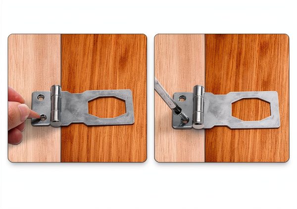 2Pcs Keyed Hasp Locks 2.5 Inch Twist Knob Keyed Locking Hasp, Metal Safety Hasp Latches Keyed Different for Small Doors, Cabinets (Sliver)-3