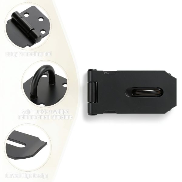 3 Inch Door Hasp KIMIWISE Black Padlock for Gates & Cabinets-2