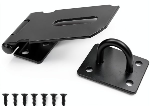 3 Inch Door Hasp KIMIWISE Black Padlock for Gates & Cabinets-0