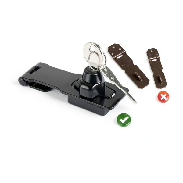 Alise Keyed Hasp Lock 4 Inch Black Safety Packlock with Keys-7