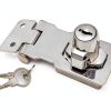 2Pcs Keyed Hasp Locks 2.5 Inch Twist Knob Keyed Locking Hasp, Metal Safety Hasp Latches Keyed Different for Small Doors, Cabinets (Sliver)-2