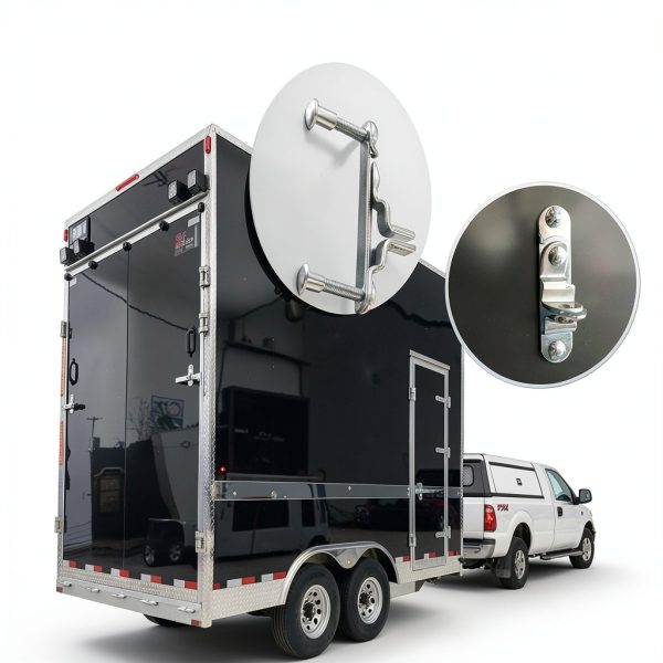 Cargo Trailer Door Hasp GDW Zinc Plated 2 Pack with Screws Nuts-5