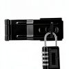 4-1/2" Swivel Staple Safety Hasps, Gate Door Hasp Latches Safety Packlock Clasp Locking with Twist Knob for Fence, Gate, Cabinet, Black, 2 Pack-4