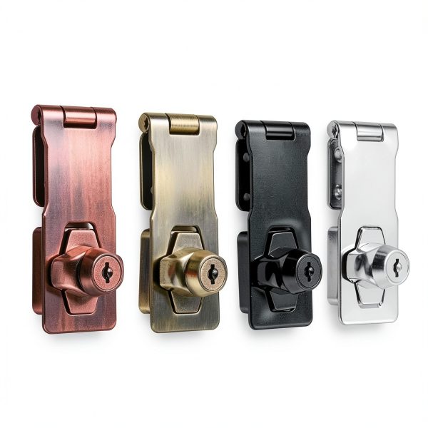2Pcs Keyed Hasp Locks 2.5 Inch Twist Knob Keyed Locking Hasp, Metal Safety Hasp Latches Keyed Different for Small Doors, Cabinets (Sliver)-6