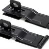 4-1/2" Swivel Staple Safety Hasps, Gate Door Hasp Latches Safety Packlock Clasp Locking with Twist Knob for Fence, Gate, Cabinet, Black, 2 Pack-0