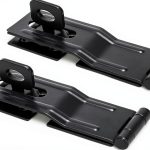 4-1/2" Swivel Staple Safety Hasps, Gate Door Hasp Latches Safety Packlock Clasp Locking with Twist Knob for Fence, Gate, Cabinet, Black, 2 Pack-0