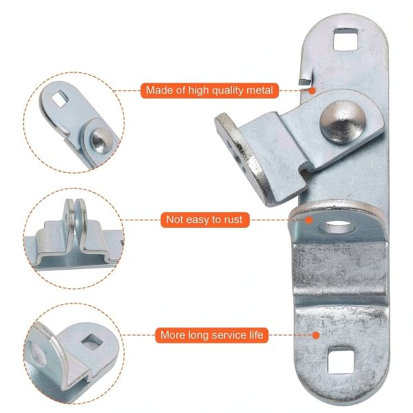 Cargo Trailer Door Hasp GDW Zinc Plated 2 Pack with Screws Nuts-2